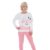 Pijama Juvenil Feminino Fechado Com Bolso Canguru Blusa Manga Longa Estampada Calça Tecido Canelado