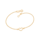 Pulseira Feminina Rommanel Fio Elos E Coração Vazado Amor 18/19cm 551674