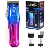 Aparador De Cabelo Kemei Original Sem Fio Para Homens Potente Máquina De Corte Recarregável Elétrica De Barba Ajustável