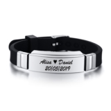 Vnox Pulseira Personalizada De Silicone Com Nomes E Escultura De Pulso Esporte Com Identificação