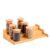 kit 6 potes 250ml tampa bambu e rack organizador bambu Oikos