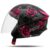 Capacete Aberto Feminino Masculino New Liberty 3 Flowers Rosa Pro Tork Moto