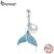 Bamoer 925 Sterling Silver A Cauda Da Sereia De Água Doce Pérola Pingente Charme fit Charm Bracelet Jóias DIY SCC877