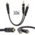 Kit 10 Cabos Y Rca Borracha Techone 1 Fêmea 2 Macho P Módulo