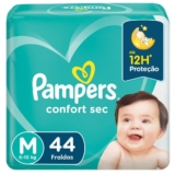 Fralda Pampers Confort Sec Mega M com 44 Tiras