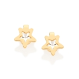 Brinco Infantil Rommanel Cristal Solitário Estrela Folheado a Ouro 18k – 524092