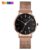 Skmei Relógio de luxo feminino Data da água da moda ouro feminino malha de aço inoxidável relógio de quartzo feminino
