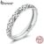 Bamoer Silver 925 Padrão vintage Em Relevo Zircon Ring Fashion Jewelry Presentes Para Mulheres SCR776