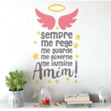 Adesivo De Parede Quarto Infantil Oração Santo Anjo