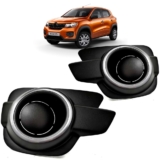 Moldura Farol Milha Kwid 2017 2018 2019 2020 Preto Sem furo Com Aro