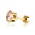 Vnox 1 Pc Ouro Amarelo 14 K Cubic Zirconia Brincos Stud Com Parafuso Costas Mulheres Jóias Femininas