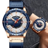 Curren Relógio De Pulso Masculino De Quartzo Azul 2021 À Prova D ‘Água 8374x