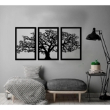 Conjunto De Placas Decorativas Quadro Vazado Arvore Da Vida Mdf 3mm