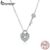 Bamoer Pure 925 Sterling Silver Limpar Cz Coração Bloqueio E Link Chave Cadeia Gargantilha Colar Para As Mulheres Declaração De Jóias De Luxo Scn315