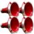 Kit 4 Corneta Boca Cone Rosca Alumínio Jarrão Caneca Vermelho