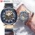 Curren Relógios Masculinos Moda Couro Original Multifuncional Quartzo À Prova D’água 8380 X