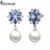 Bamoer JIE060 Brincos Stud Com Contas De Conchas 2 Estilo Moda Jóias Presentes Para Meninas E Mulheres