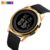 【 SKMEI Official 】 Gold Case Relógio Digital Faixa Respirável Homens Luminoso Moda Impermeável Relógios Esportivos Ao Ar Livre Anti-Impacto Pulseira De PU Alarme