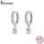 Bamoer Brincos Argola Prata 925 Cz Casamento Noivado BSE157​