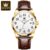 OLEVS Relógio Masculino Moda Casual Quartz Impermeável Couro Preto 5566