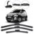 Kit 3 Palhetas Limpador Parabrisa Dianteiro + Traseiro Fiat Idea 2006 2007 2008 2009 2010