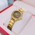 Relógios Mulher CRRJU Gold Fashion Casual Business Sports Aço Inoxidável Quartzo Impermeável 2126 S