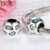 Bamoer Cor Prata Blue Crystal Heart Beads Exquisite Bead Encantos Fit Pulseiras & Bangles Jóias Originais Acessórios Pa5320