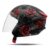 Capacete Aberto Moto New Liberty 3 Flowers Vermelha Pro Tork Tam. 60