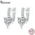 Bamoer Brincos De Prata 925 Com Espumante/Fivelas De Orelha De Coração/Presente Para Mulheres/Meninas