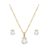 Kit Conjunto de Semijoia com Gotas de Zircônias Banhado a Ouro 18K Original Presente Moda Gift Aniversário Tendência Estilo Mulher Esposa Namorada Mãe Barato CJ5985