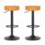 Kit 2 Banquetas Altas Estofadas Reguláveis Viena Caramelo Vintage para Cozinha Americana e Bar