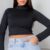 Cropped Manga Longa – Preto