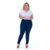 Calça Jeans Feminina Plus Size Tipo Legging Cambos