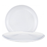 Jogo de Prato de Vidro Opanile Branco Raso Redondo Para Bolo e Pizza 2 Pcs – Ruvolo