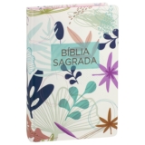 Bíblia Sagrada  | Letra Normal | ARA | Capa Dura Branca Flores
