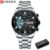 CURREN Relógio De Pulso Masculino De Quartzo Aço Inoxidável Esportivo Cronógrafo Moderno Quartz À Prova D’água 8402 S