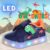 Tenis Calcado Infantil Menino Luz Luzinha Led Dinossauro Azul Modinha Crianca