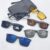 Armação de Óculos Masculino Clipon 5 Lentes Grau + Sol Quadrado Lentes Polarizada 2268