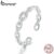 bamoer Genuine 925 Sterling Silver Geometric Chain Ring Finger Rings for Women Wedding Band Engagement Statement Jewelry BSR145