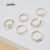 Lovito 6 Peças de Conjunto de Anéis Geometria Elegante Simples de Pérolas Artificiais de L17M153 (Ouro)