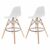 Kit 2 Banquetas Altas Cozinha Americana Ilha Charles Eames Eiffel Branca Base Madeira Wood