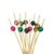 Palito em Bambu p/ petiscos com Bolinhas coloridas – 20 unidades  – Silver Festas – Rizzo embalagens