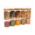 Kit 10 potes de vidro com tampa de bambu herméticos para mantimentos 250 ml – Oikos