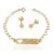 Kit Infantil Brinco e Pulseira Antialergico com Nome Gravado Banhado a Ouro 18k + Garantia