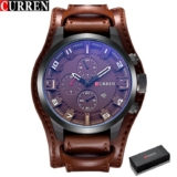 CURREN  Mens Watches Army Military Quartz Top Brand Luxury Leather Casual Sport Waterproof 8225B