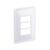 Placa Acabamento 4X2 3 Postos Branco Com Suporte Zeffia Pial