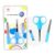 Kit para Unhas para Beber Tesoura Lixa e Cortador Cor Azul