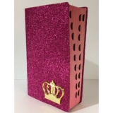 Bíblia Sagrada Tamanho médio 12,5×19 cm Com Harpa Palavras De Jesus Em Vermelho Coroa Pink