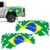 Kit Adesivo Faixa Lateral Caminhonete Bandeira Brasil