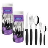 Kit 2 Jogos 60 Talheres Faqueiro Tramontina Faca Garfo Colher
